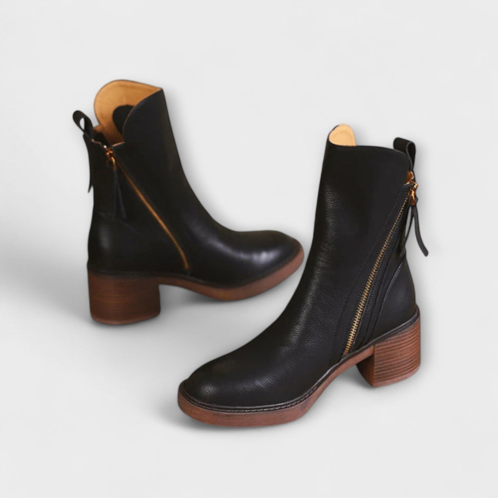 Milana - Lederstiefel mit mittelhohem Absatz