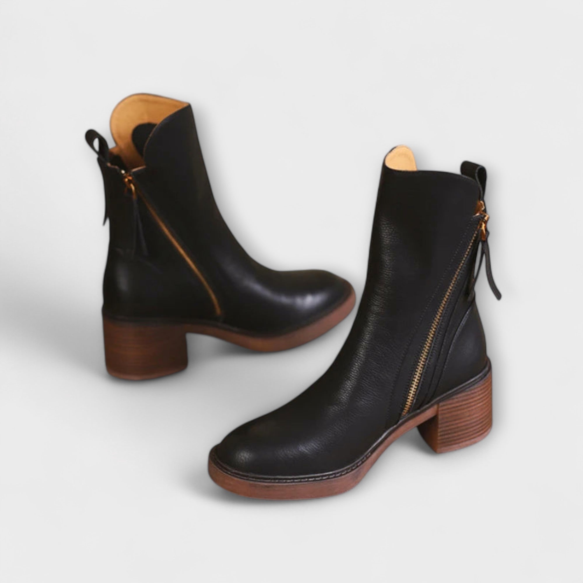 Milana - Lederstiefel mit mittelhohem Absatz