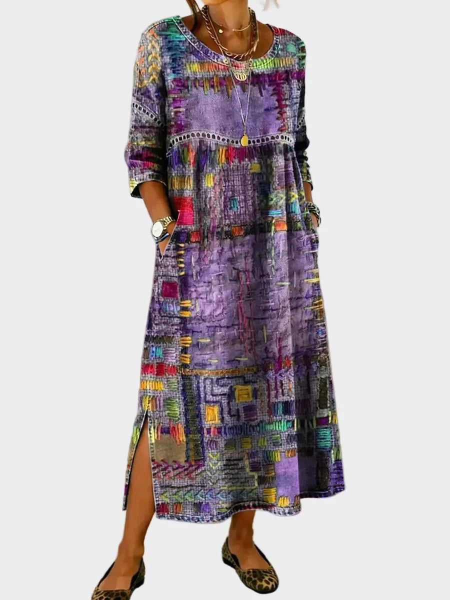 Inaya - Jeanskleid mit Ethno-Patchwork