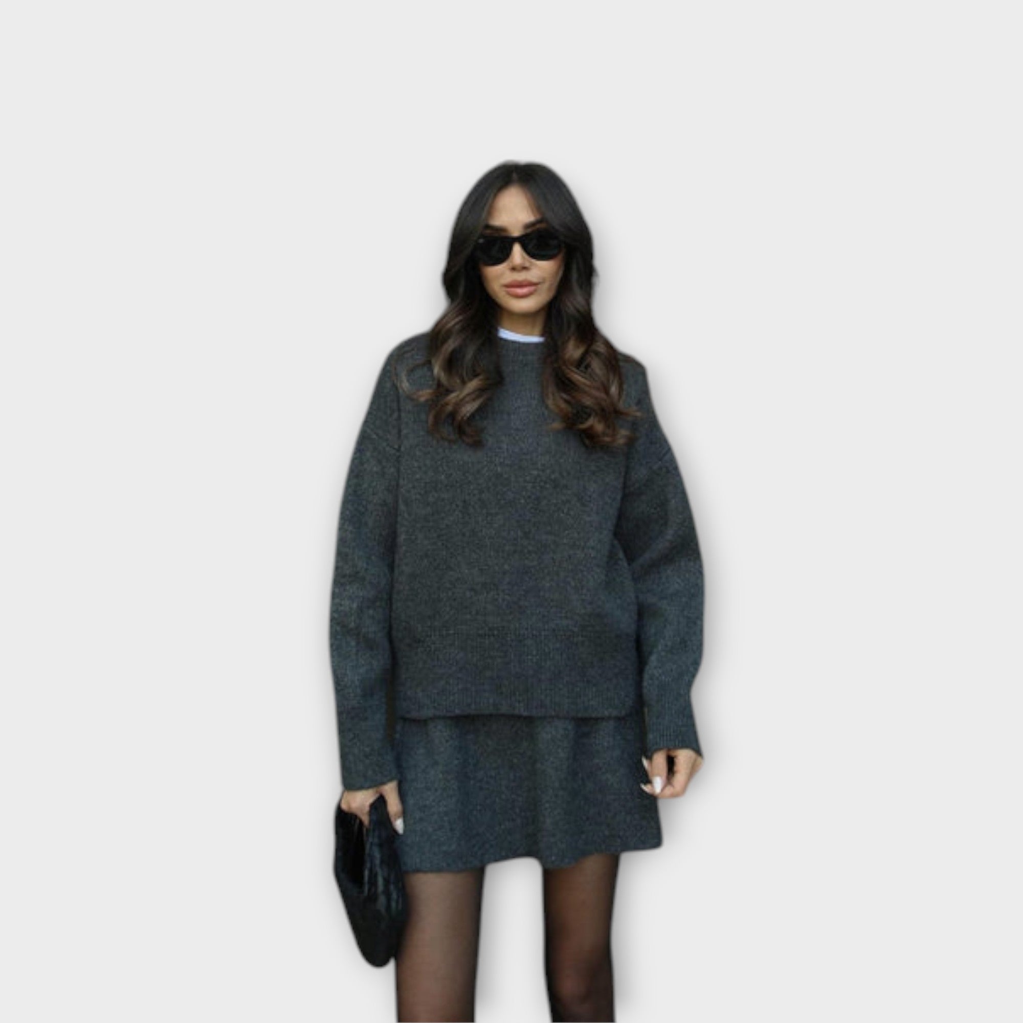 Zweiteiler Damen Strick Oberteil und Hose Weich – Carol