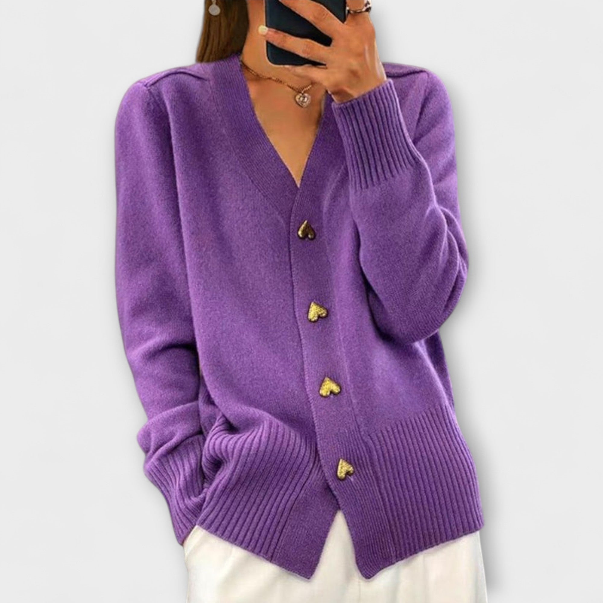 Marij – Damen-Pullover mit V-Ausschnitt im Vintage-Look