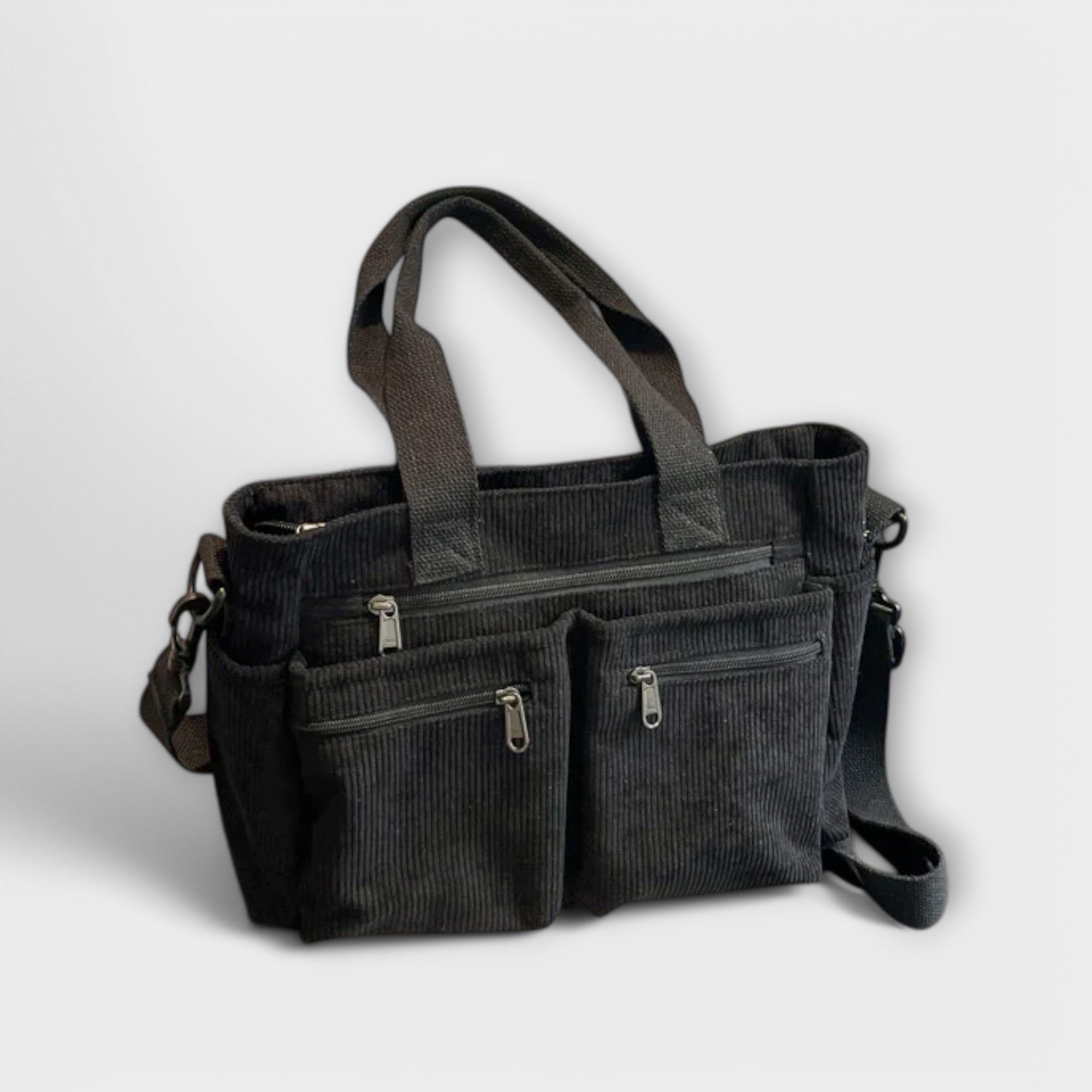 Shopper Damen Leicht Wasserabweisend Reissverschluss Schwarz Grün Braun Beige – Emilia
