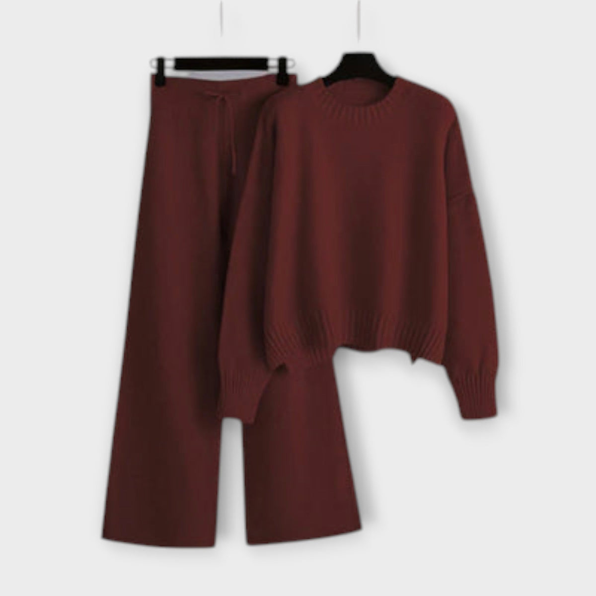 Strickset Damen Oberteil und Hose Atmungsaktiv Weich – Stella