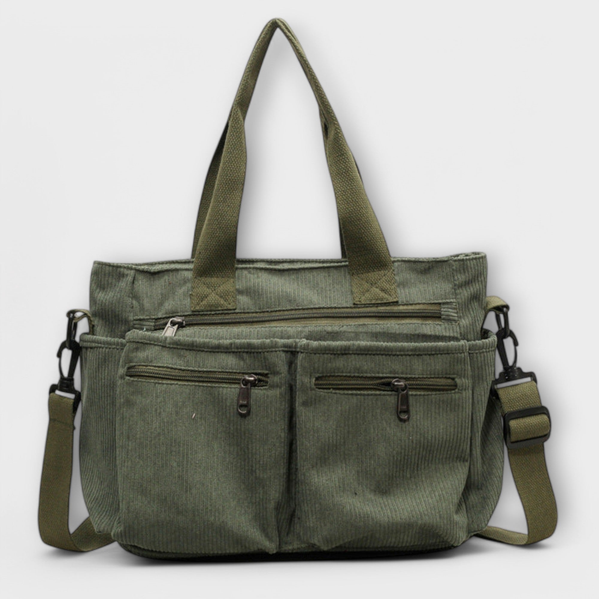 Shopper Damen Leicht Wasserabweisend Reissverschluss Schwarz Grün Braun Beige – Emilia