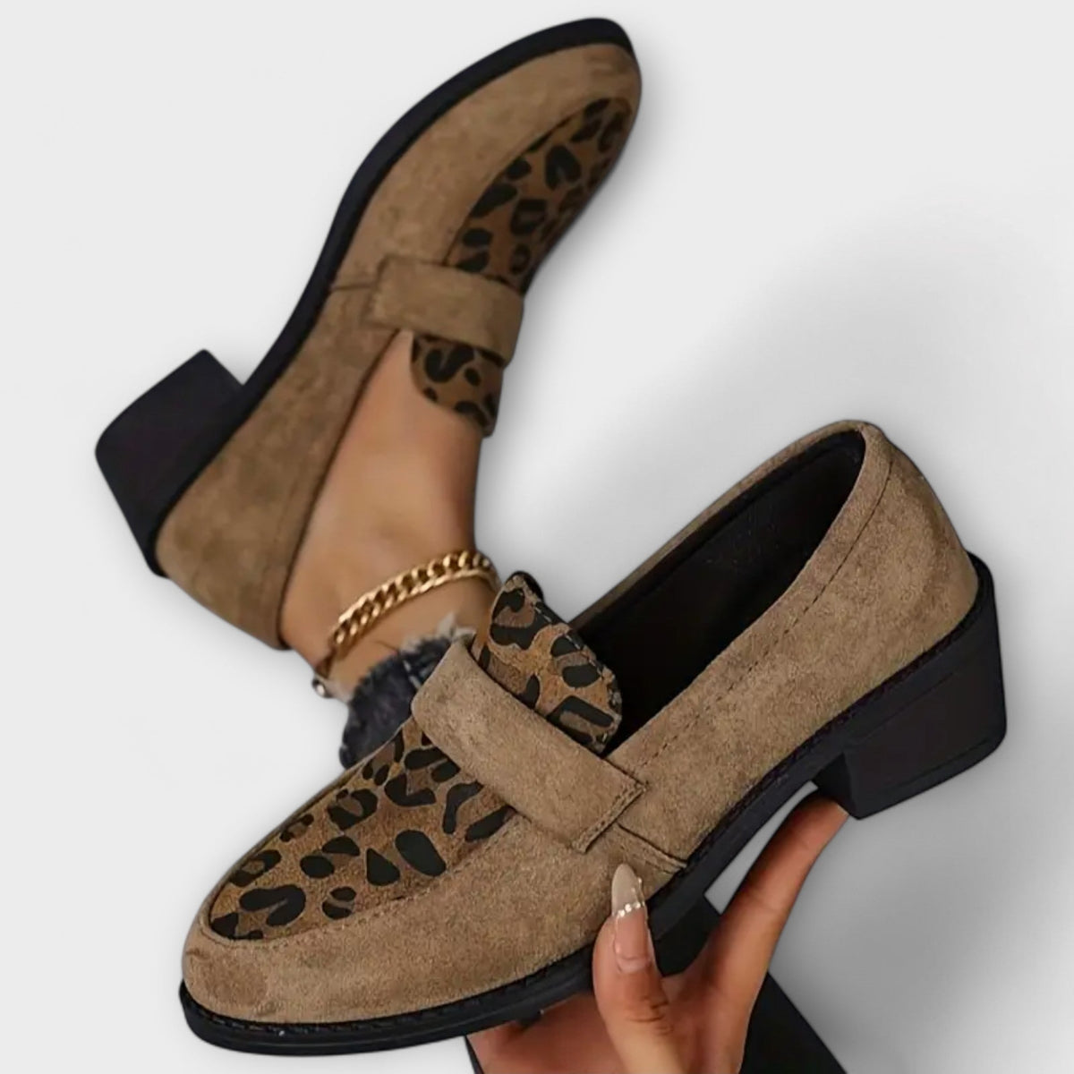 Loafer Damen Leopardenmuster Flach Weiches Obermaterial – Karla
