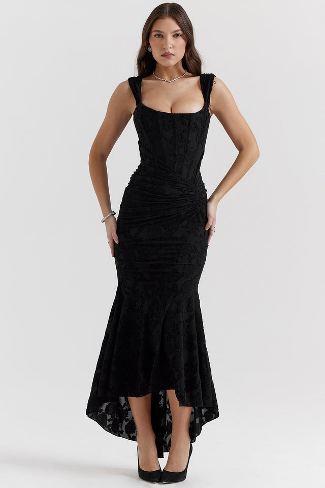 Alexandra - Elegantes Kleid mit asymmetrischem Rock