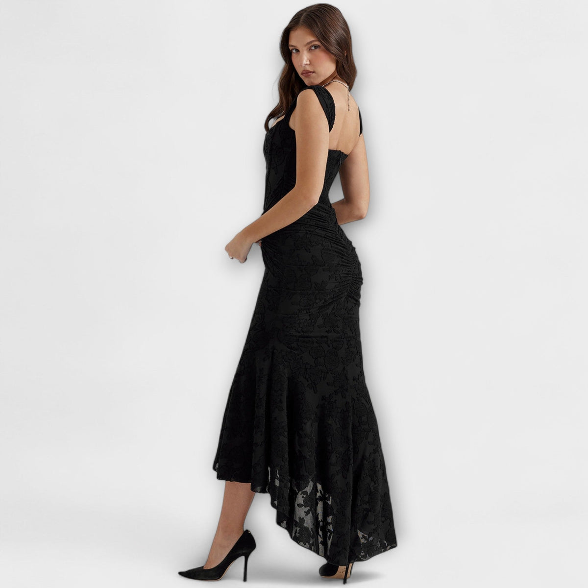 Renske - Langes Kleid mit Eleganten und Raffinierten Korsett