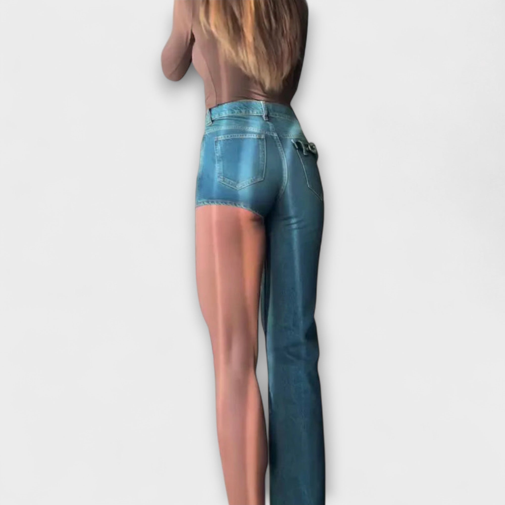 Latzshorts Damen Jeans Asymmetrisch Einzelner Träger – Astra