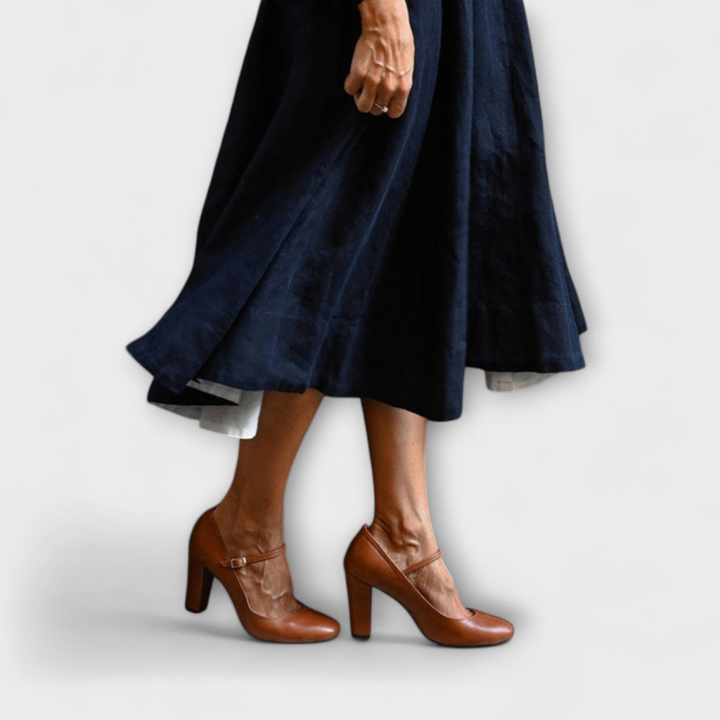 Spangenpumps Damen Riemchen Blockabsatz Bequem – Bravina