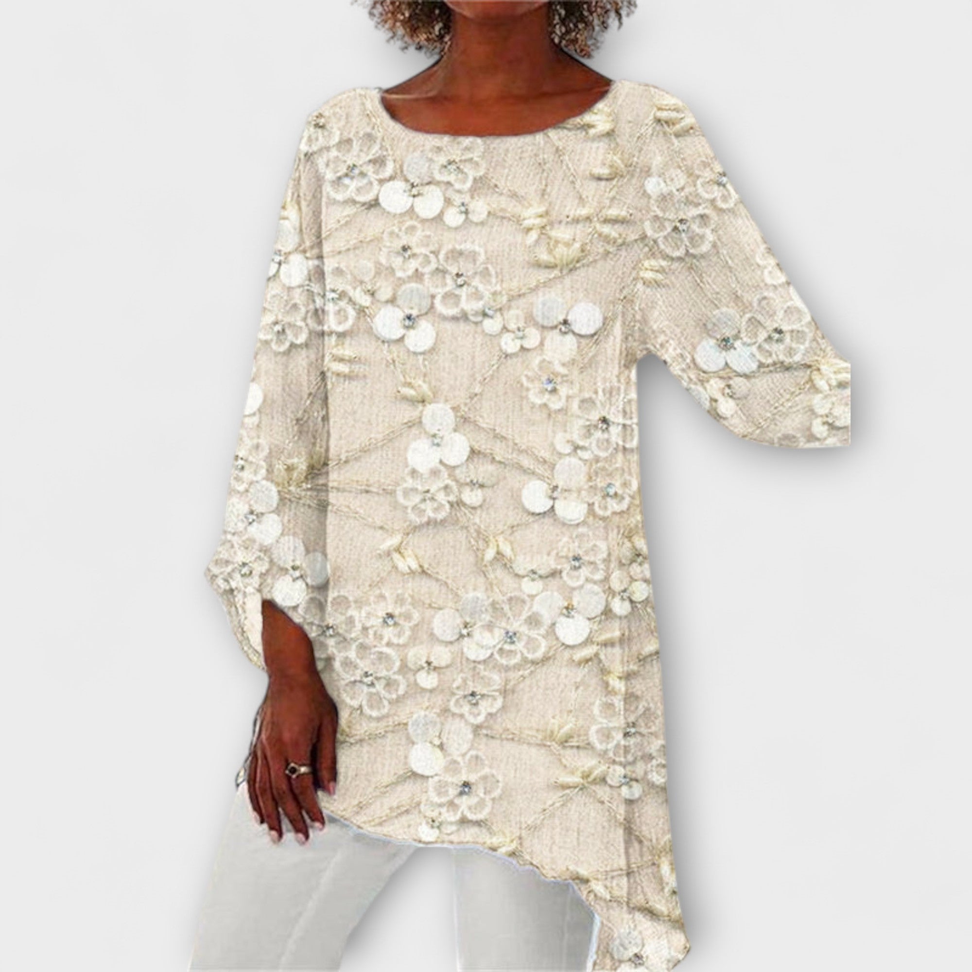 Harper - Bluse mit floralem Kristalldruck
