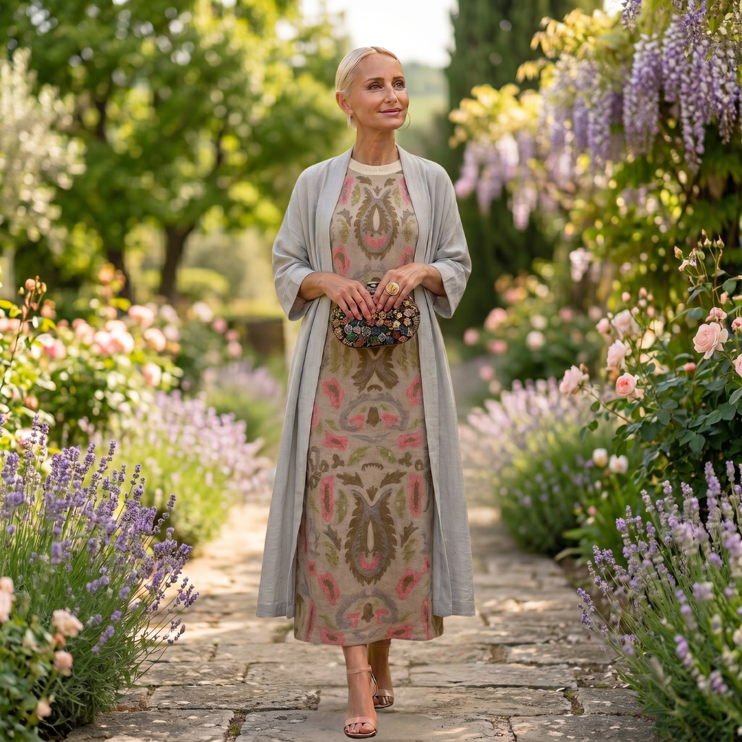 Daniela - Langes Kleid mit passender Weste