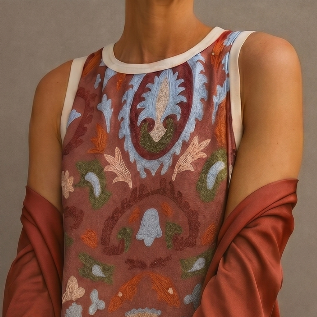 Daniela - Langes Kleid mit passender Weste