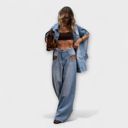 Blair - Weit geschnittenes ärmellose Denim-Set