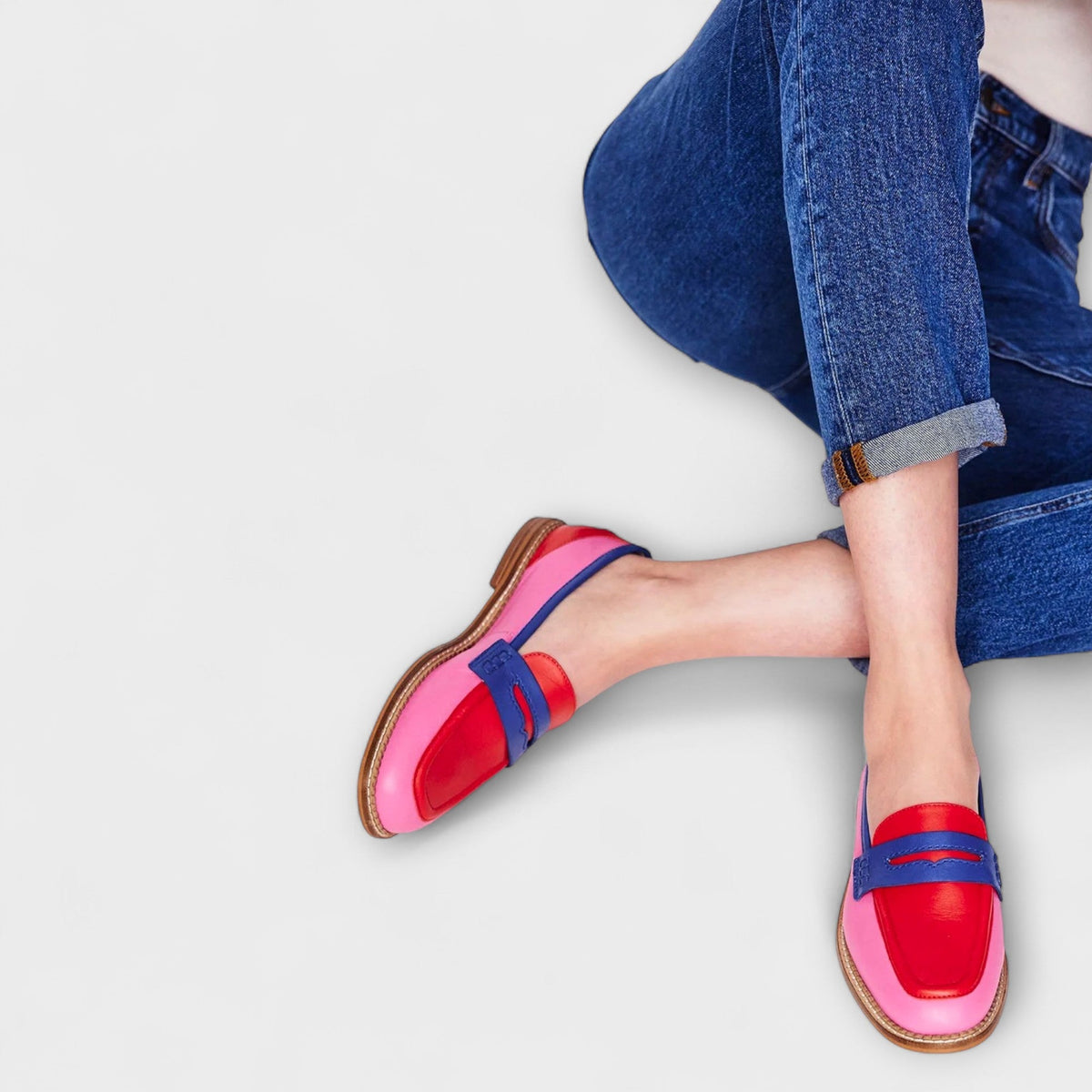 Slipper Damen Patchwork Bunt Runde Zehenpartie – Marigold