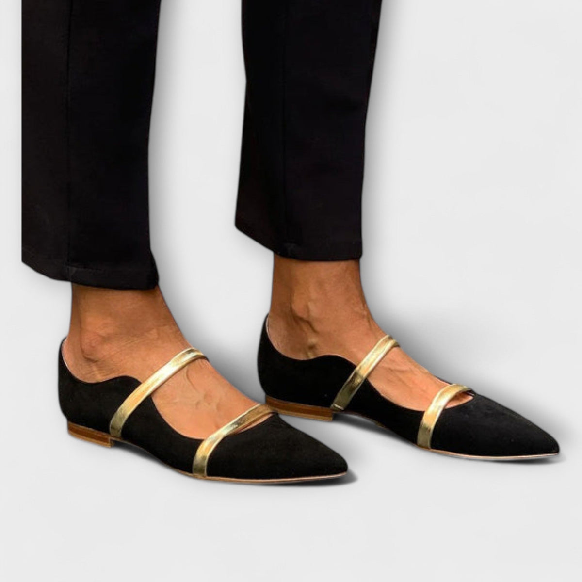 Ballerinas Damen Spitze Zehenpartie Bunt Schwarz Blau – Waverly