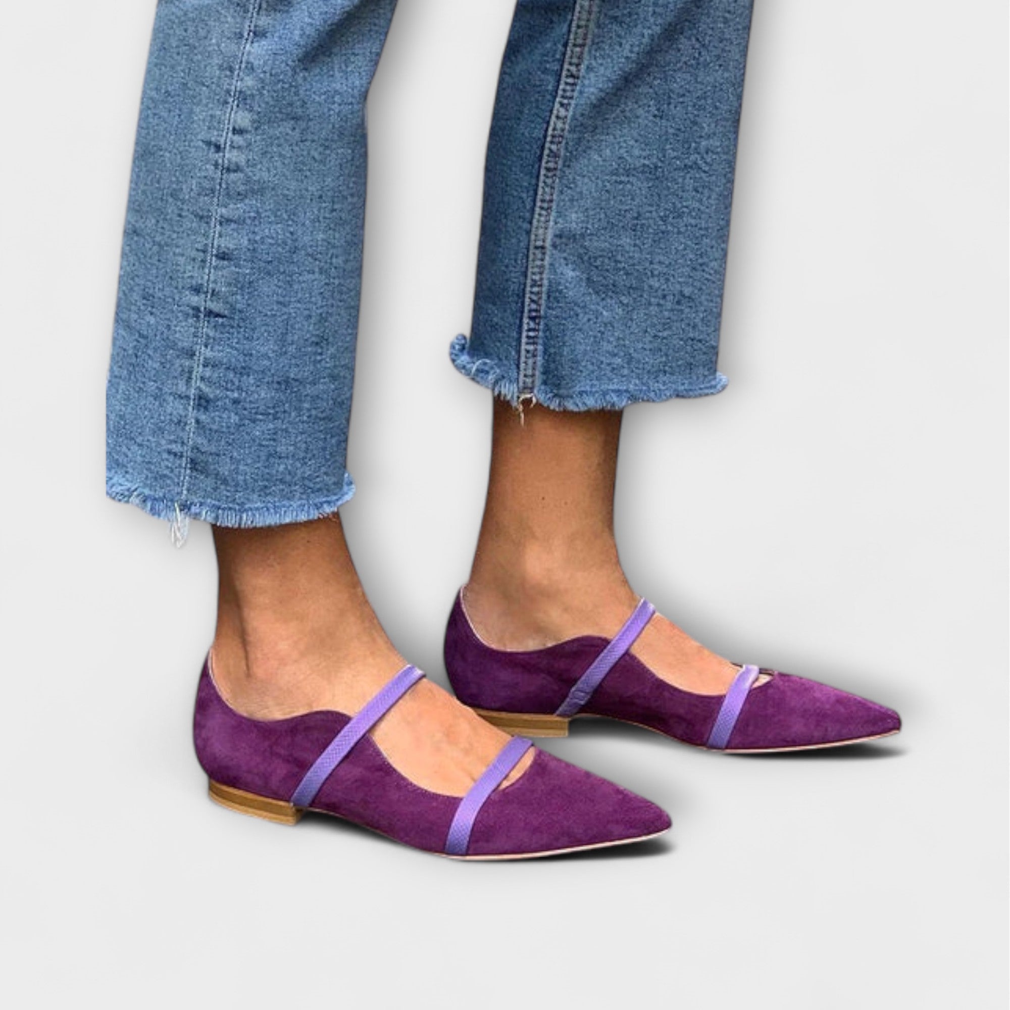 Ballerinas Damen Spitze Zehenpartie Bunt Schwarz Blau – Waverly