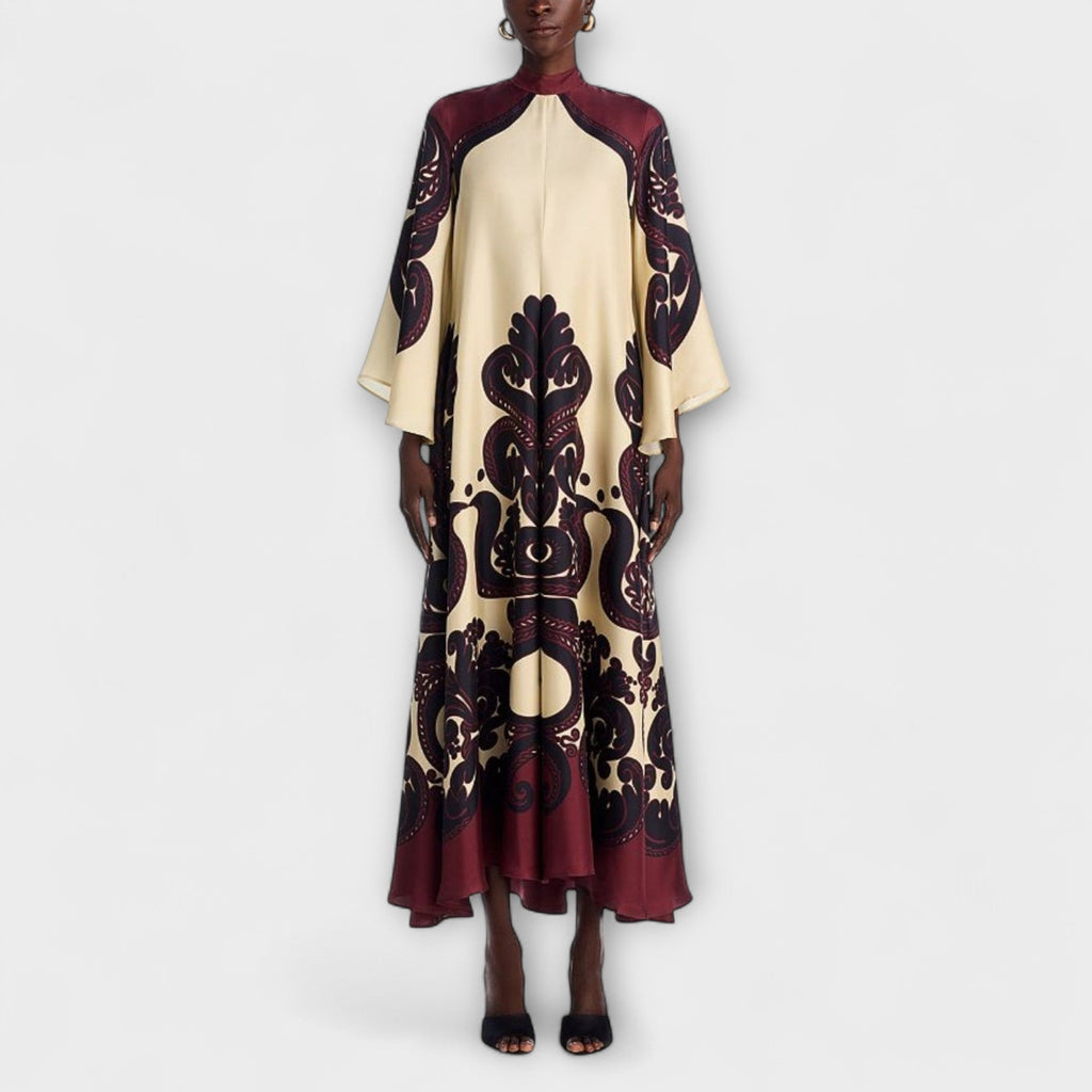Lucy - Atemhaftes Grenadilla-Print Maxikleid für mühelose Eleganz