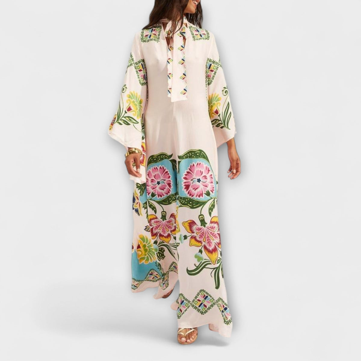 Lisa - Elegantes Maxikleid mit floralem Druck und fliessendem Design
