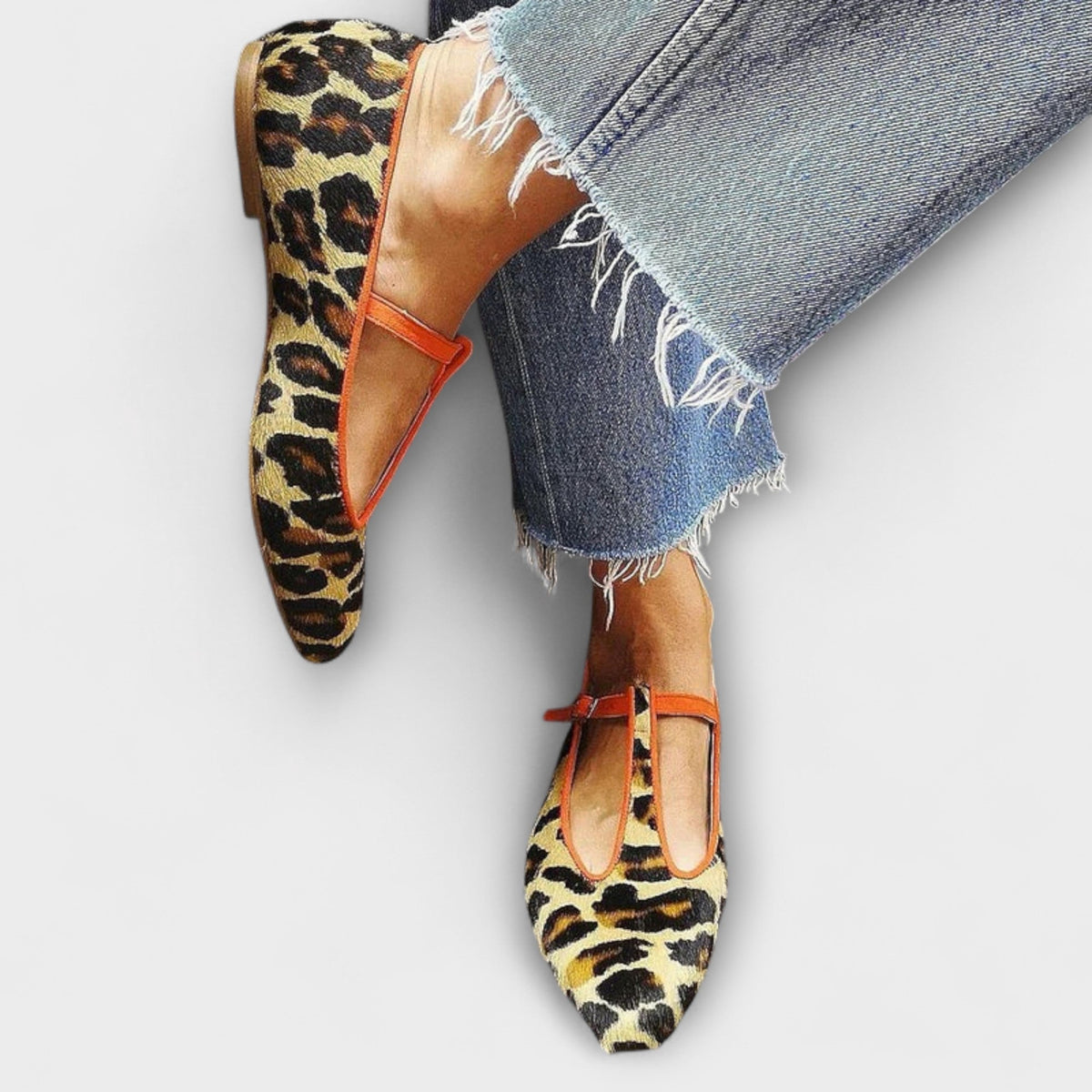 Ballerinas Damen Leopardenmuster Spitze Zehenpartie – Gaia
