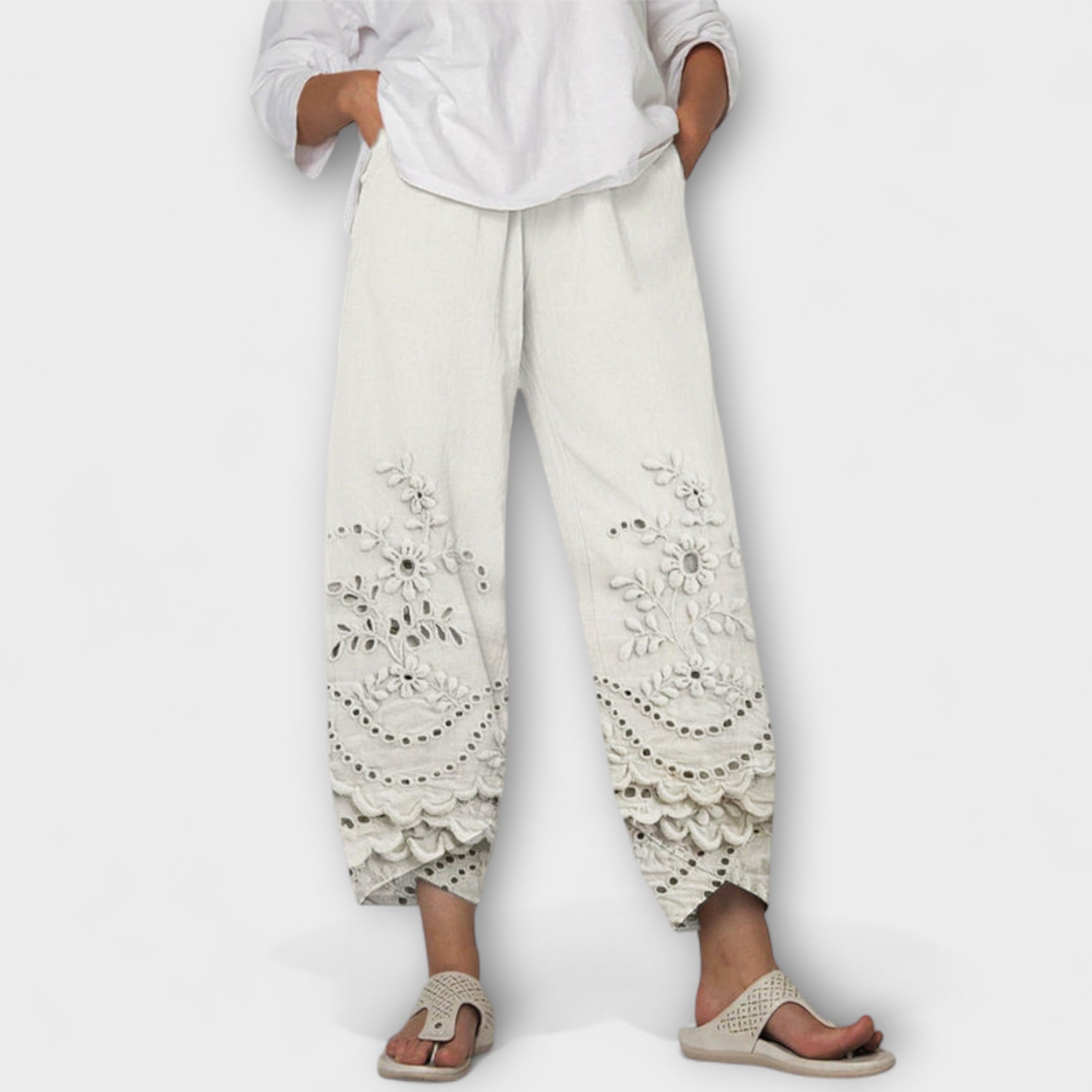 Chloe – Elegante Print Spitzenhose