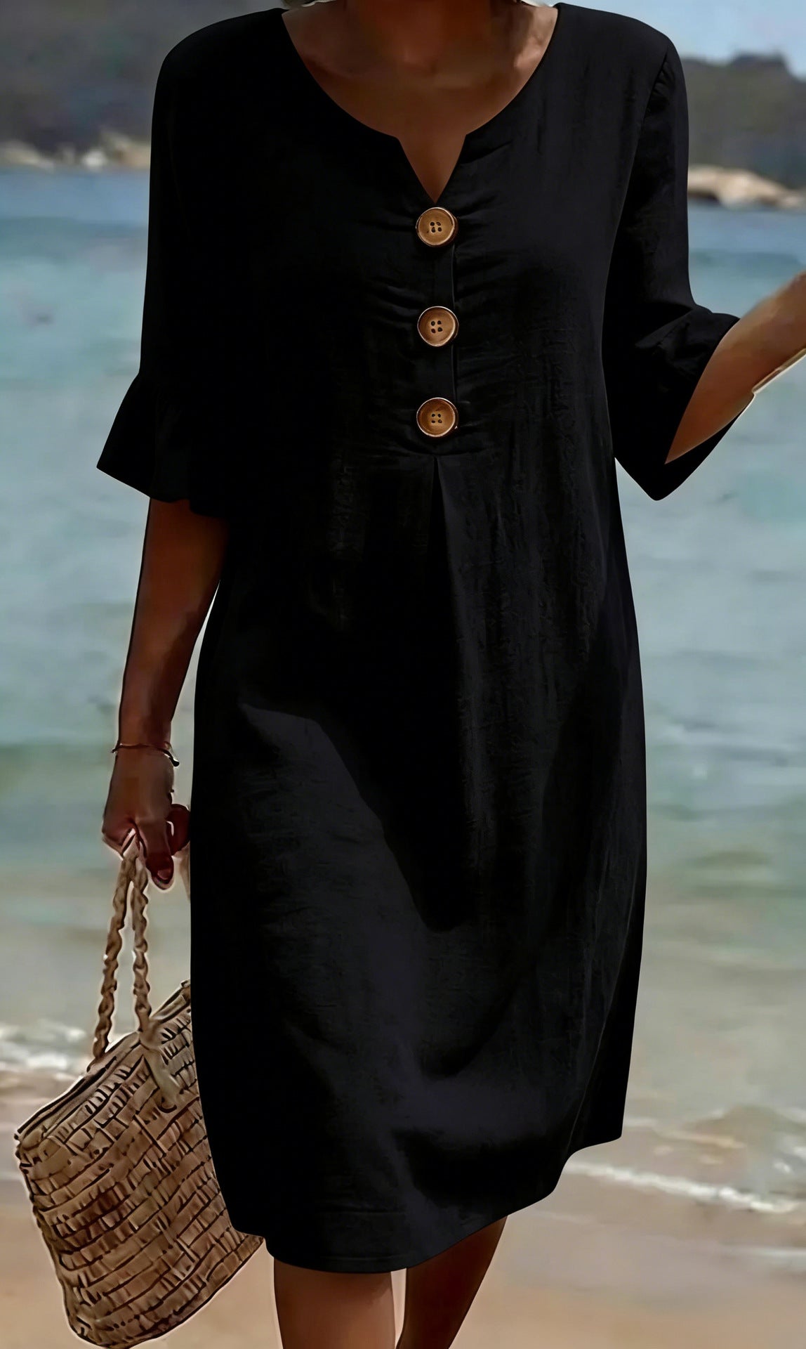 Schwarzes Kleid für unkomplizierte Tage