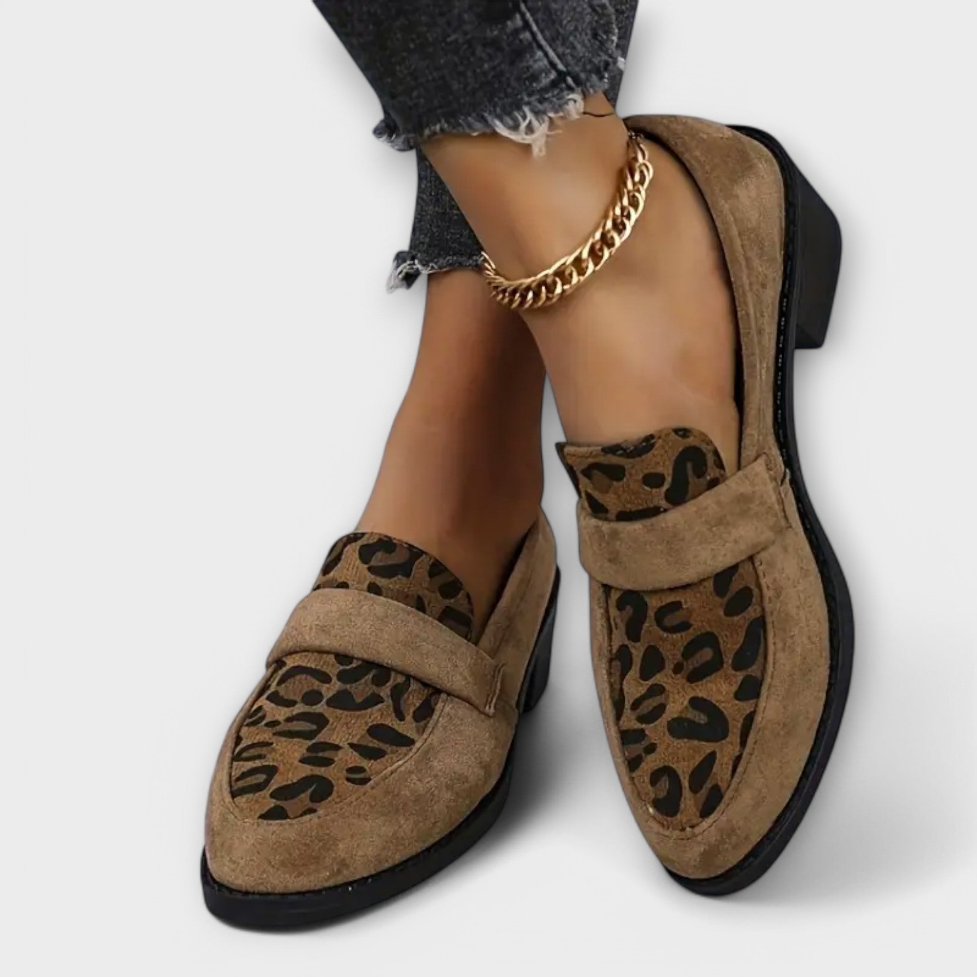 Loafer Damen Leopardenmuster Flach Weiches Obermaterial – Karla