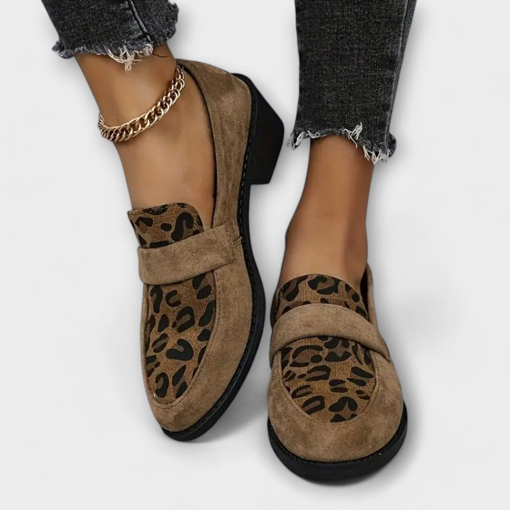 Loafer Damen Leopardenmuster Flach Weiches Obermaterial – Karla