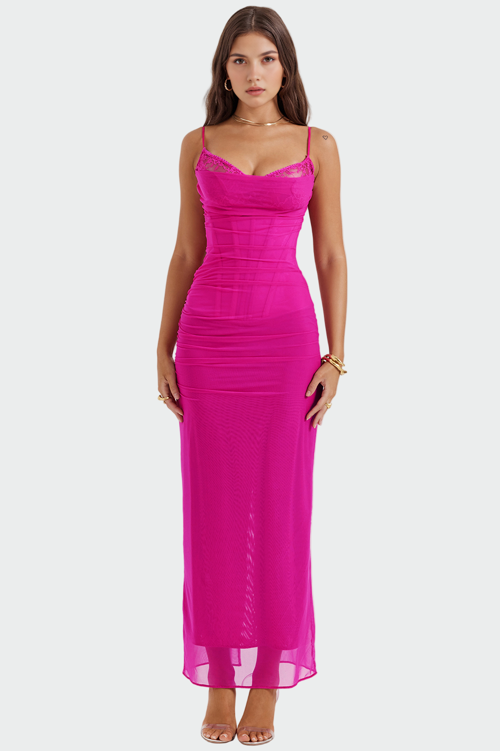 Petra - Maxikleid aus drapiertem Tüll