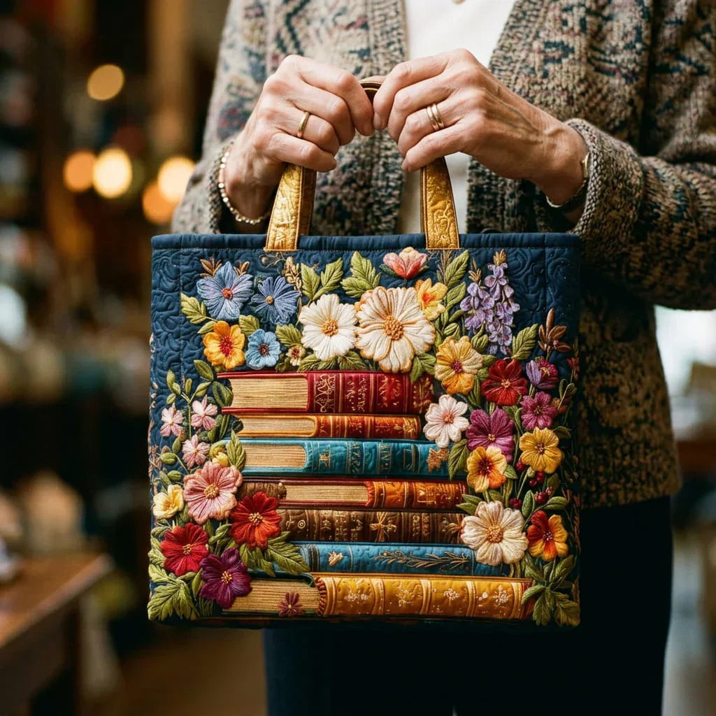 Gesteppte Tasche - Blumendruck