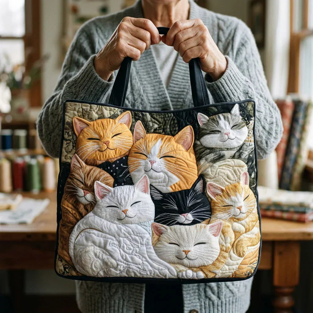 Gesteppte Tasche - Kätzchenträume