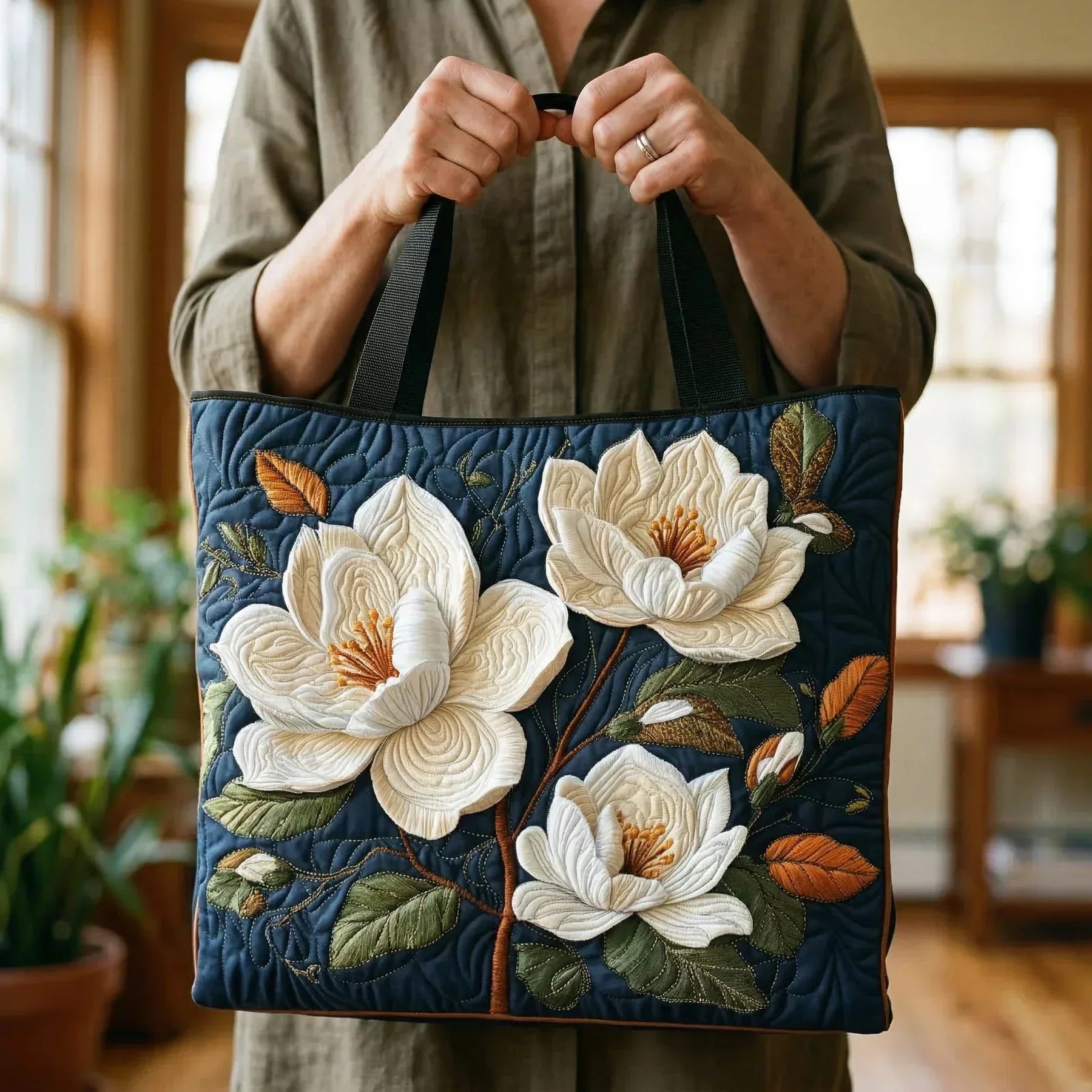 Gesteppte Tasche - Zarte Magnolie