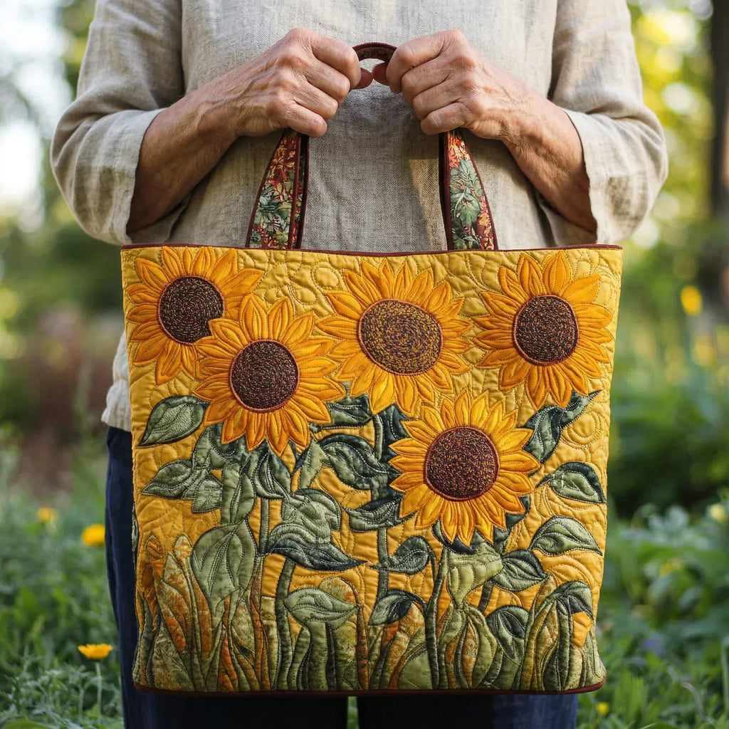 Gesteppte Tasche - Sonnenblume, klassisch gesteppt