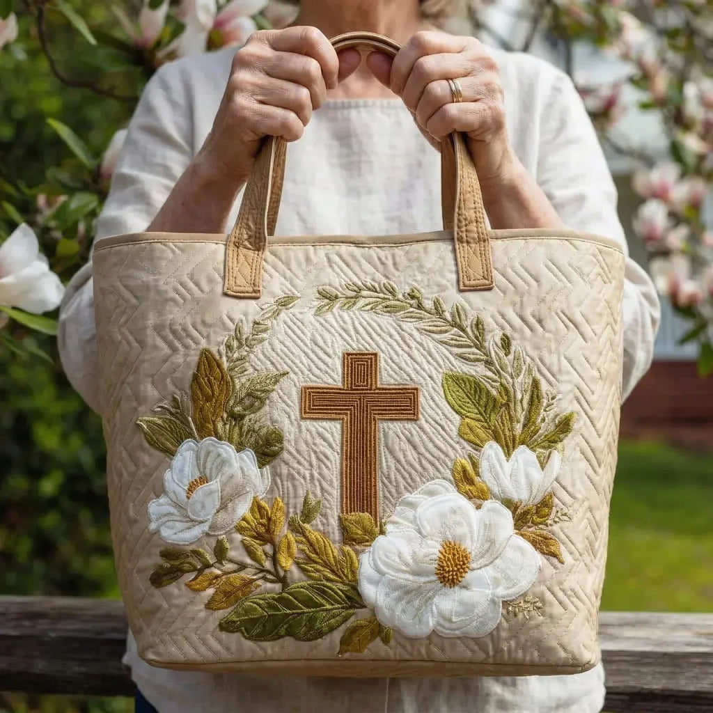 Gesteppte Tasche - Blütenkreuz