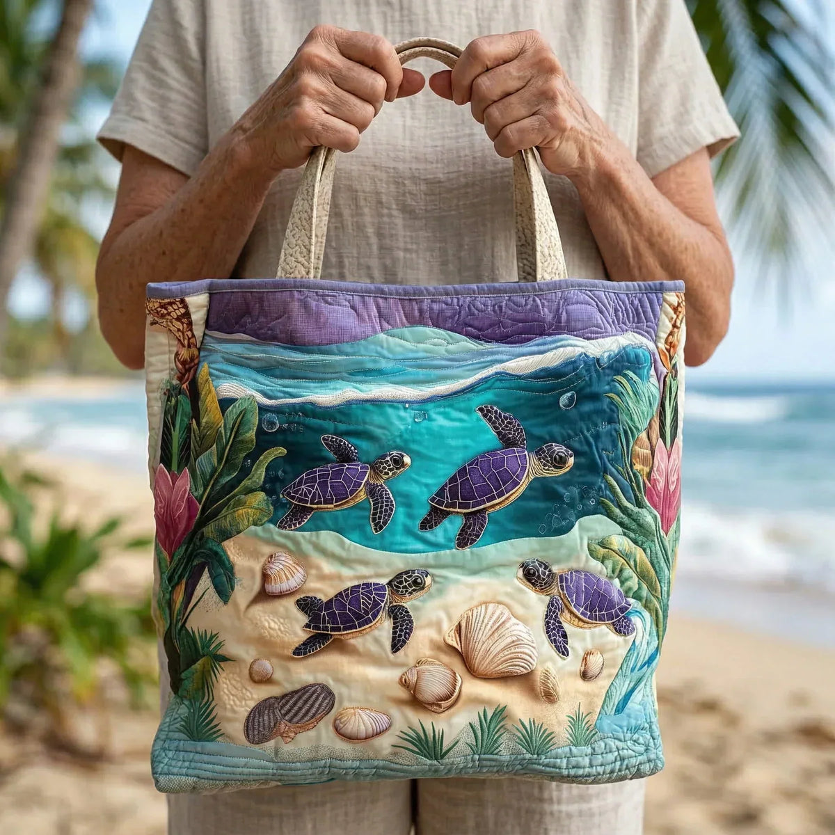 Gesteppte Tasche - Lagune
