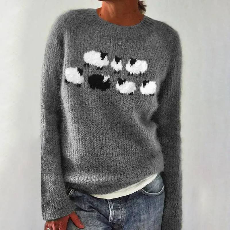 Bianca | Bequemer und süsser Pullover mit Schafmotiv