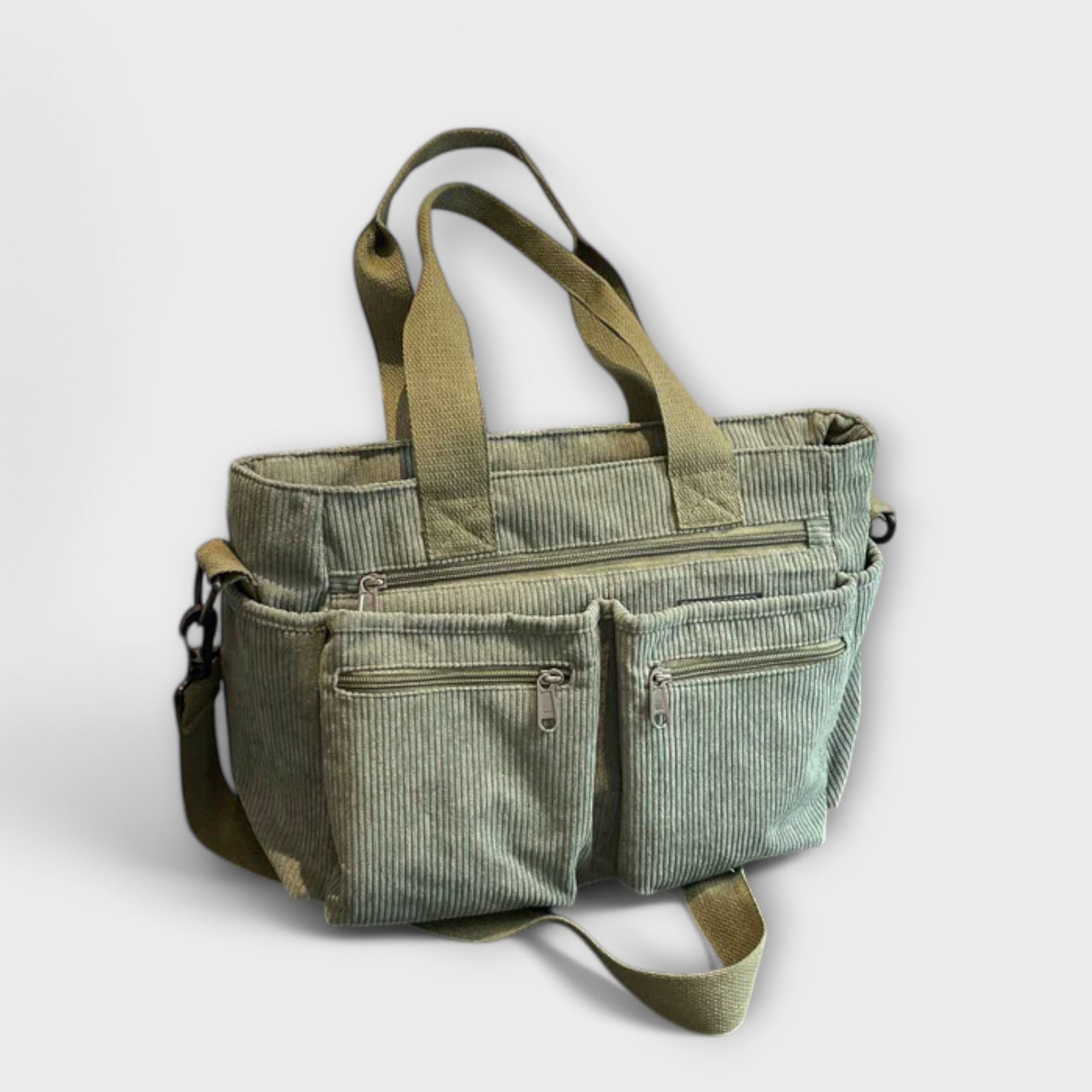 Shopper Damen Leicht Wasserabweisend Reissverschluss Schwarz Grün Braun Beige – Emilia