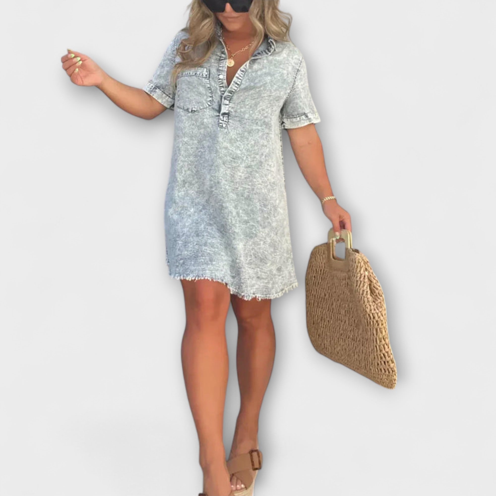 Vera - Lässiges Denim Hemdkleid