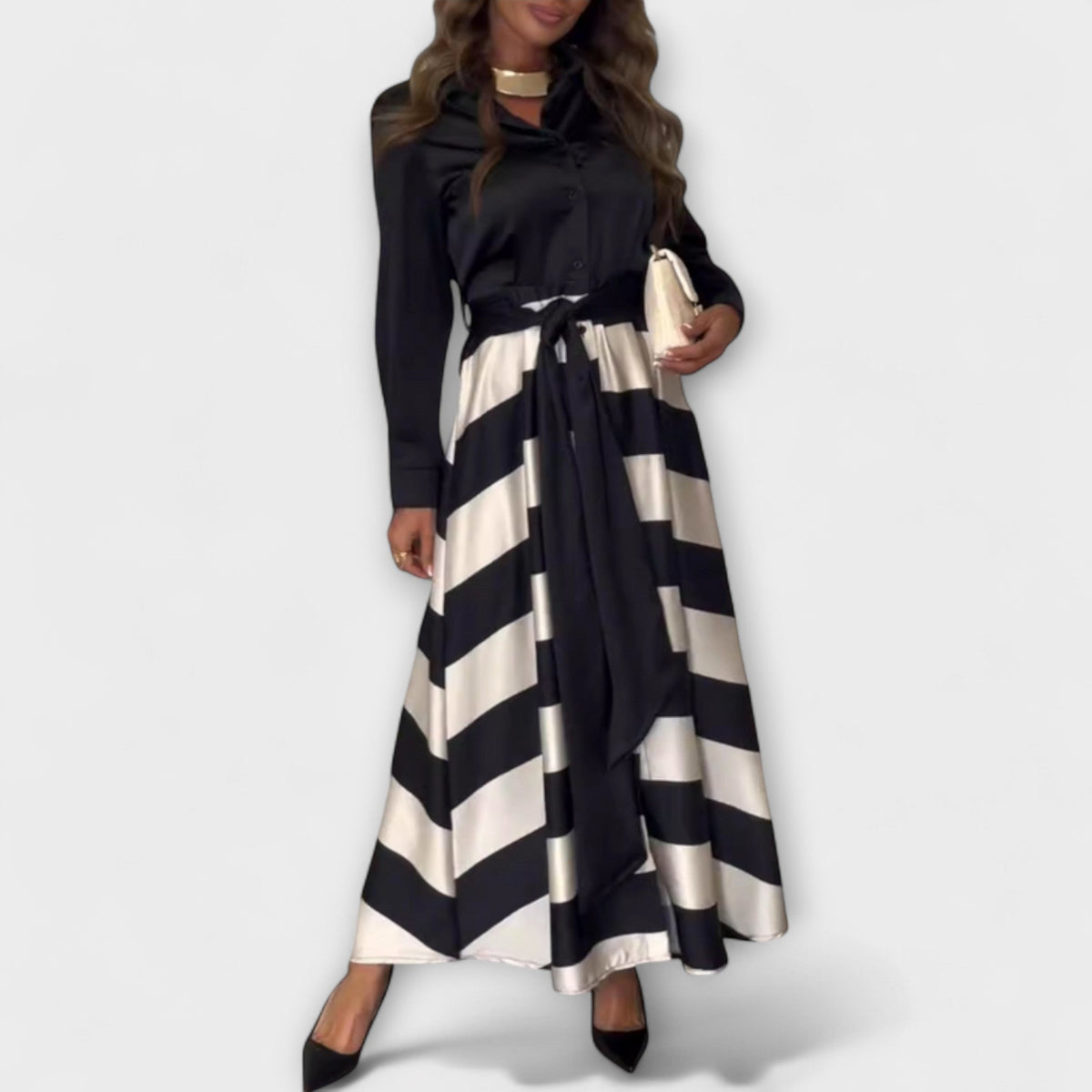 Hedda - Largo Hemdblusenkleid mit Gürtel