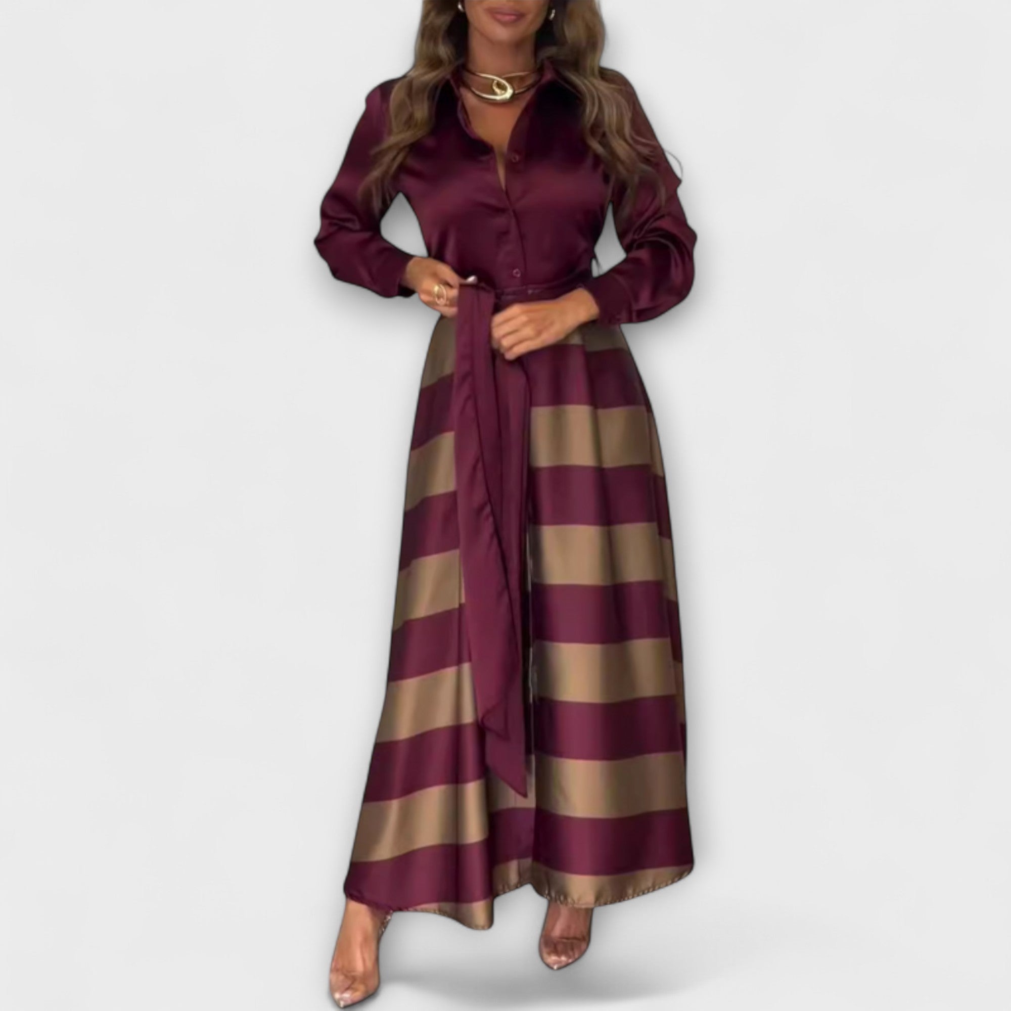 Hedda - Largo Hemdblusenkleid mit Gürtel