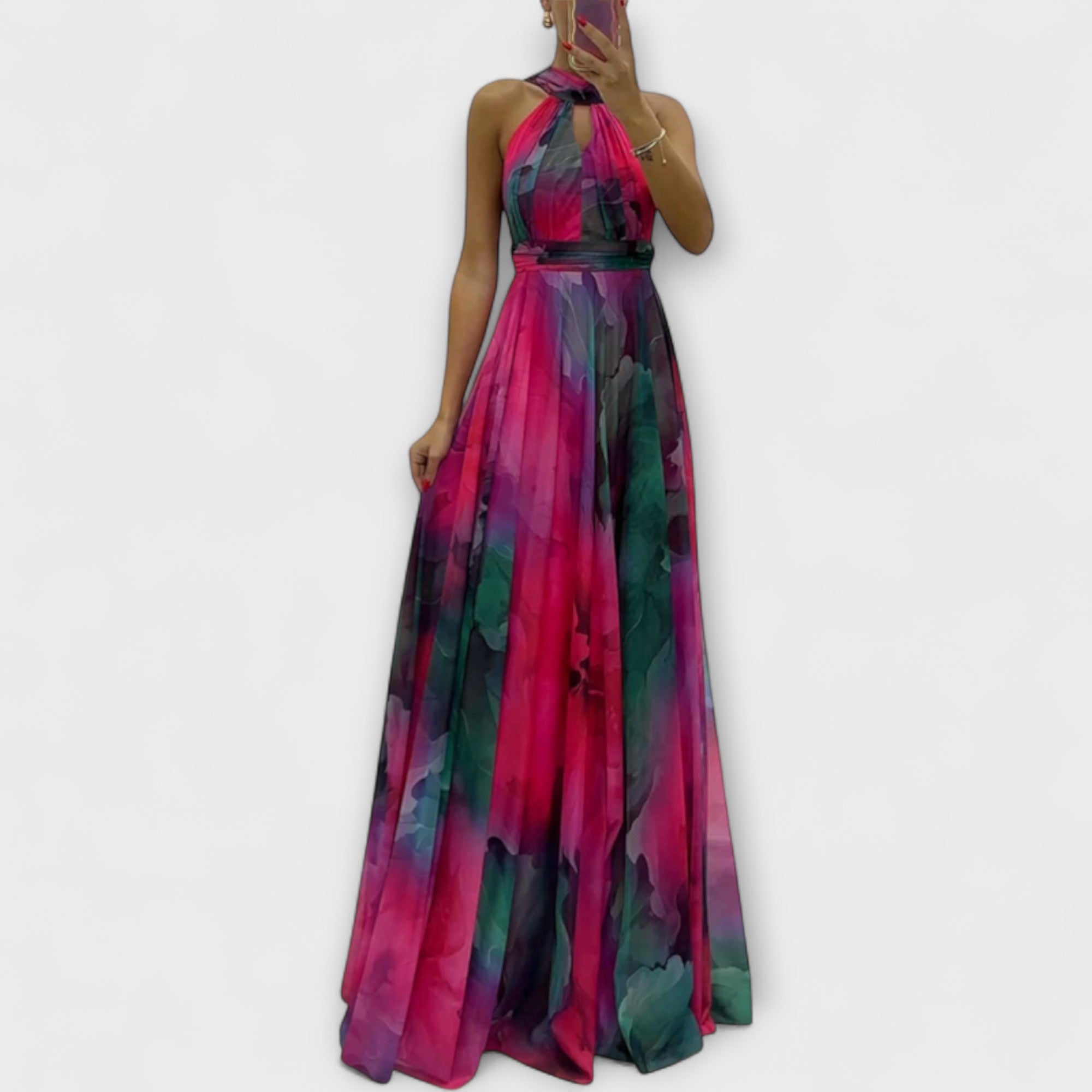 Isalie – Maxikleid aus Chiffon mit Blumenmuster