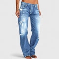Jeans Damen Stretch Hoher Bund Grosse Grössen Blau Schwarz – Lianette
