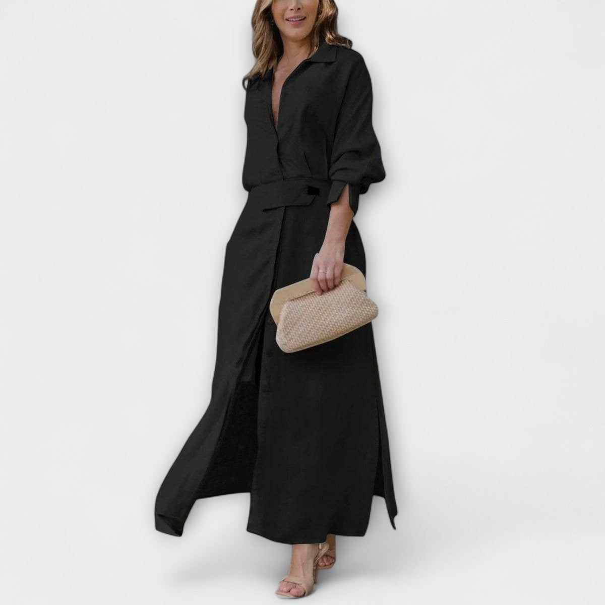Jeanette - Maxikleid mit V-Ausschnitt