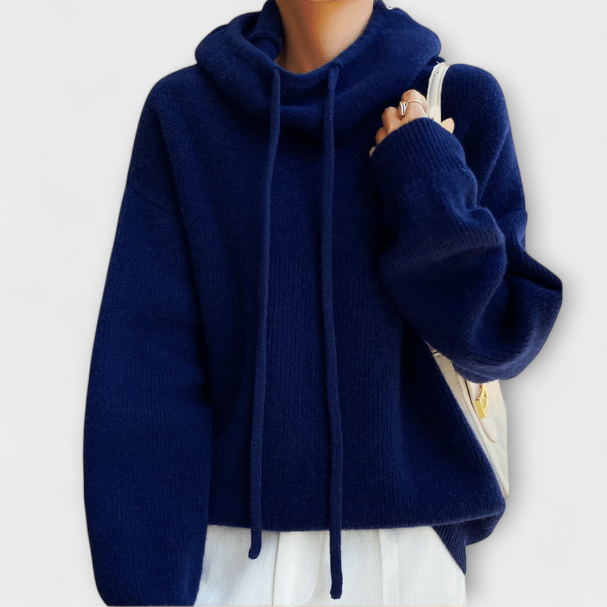 Kapuzenpullover Damen Oversize Warm Wolle Grün Braun – Luna
