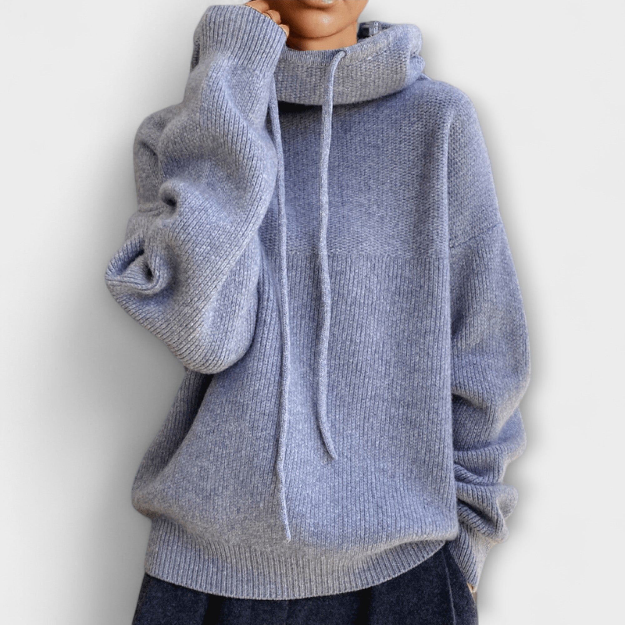 Kapuzenpullover Damen Oversize Warm Wolle Grün Braun – Luna
