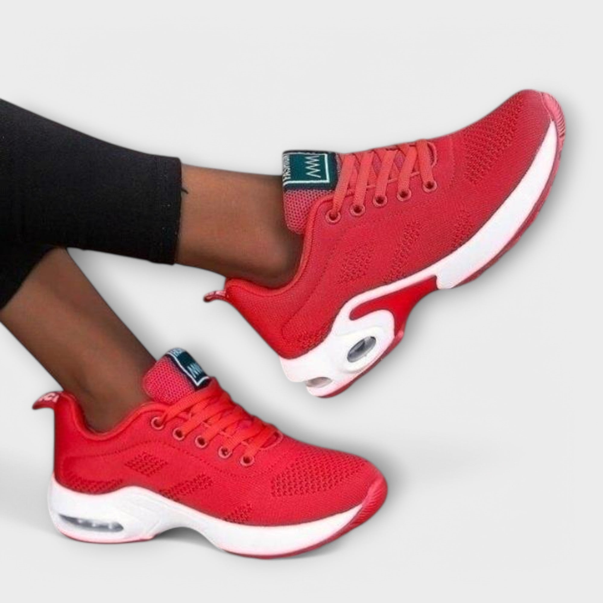 Sneaker Damen Orthopädisch Leicht Gedämpfte Sohle Schwarz Rot Lila