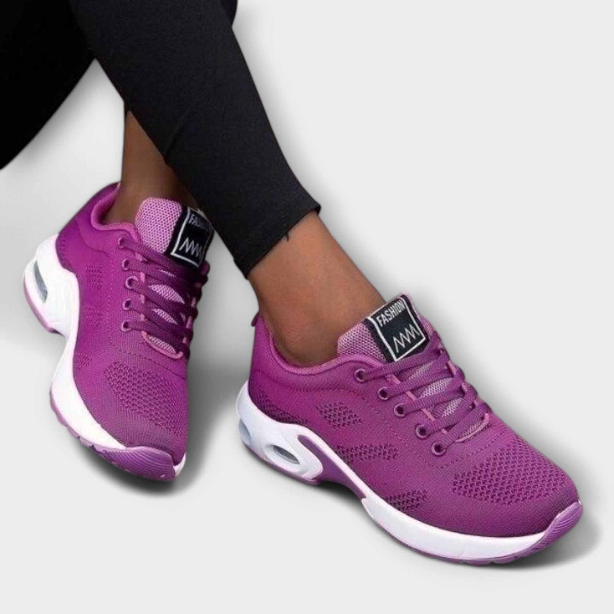 Sneaker Damen Orthopädisch Leicht Gedämpfte Sohle Schwarz Rot Lila