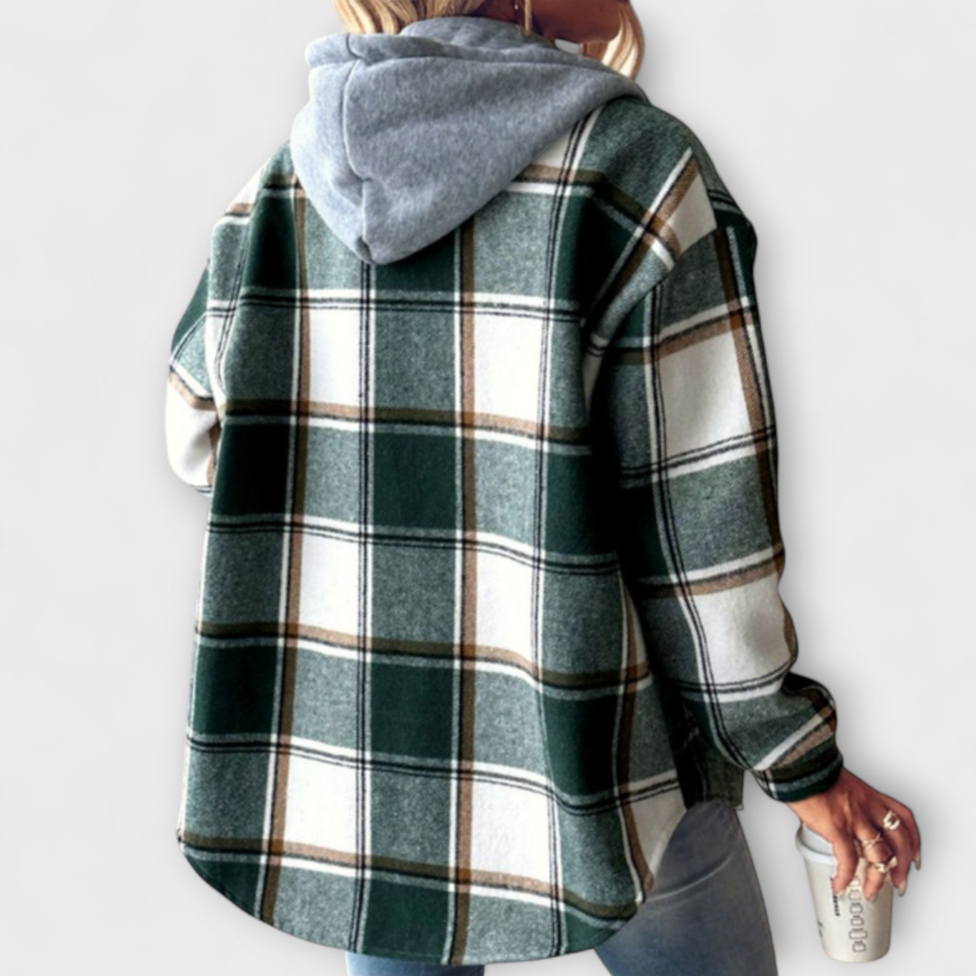 Zelina - Karierter Kapuzenpullover für Frauen