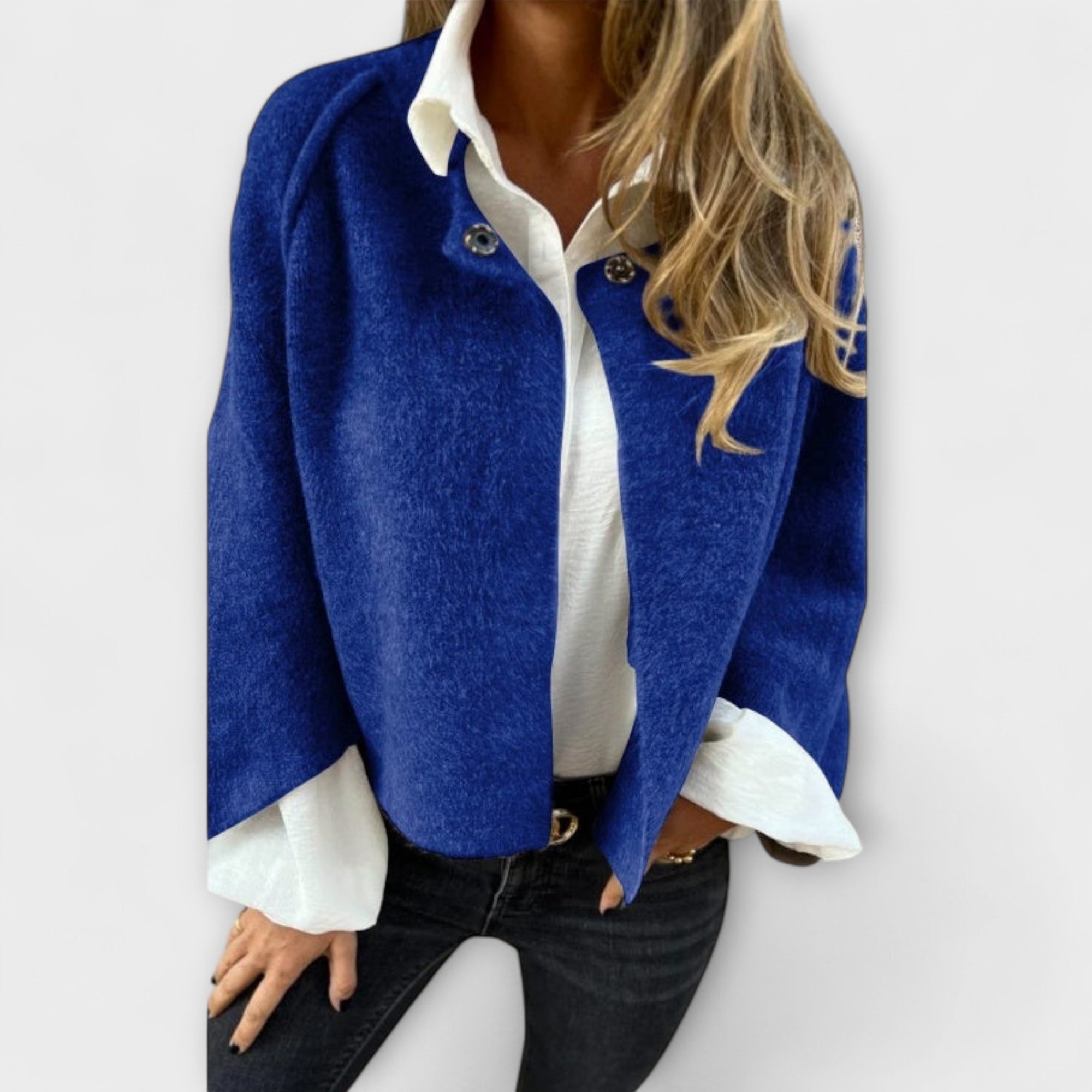 Lena - Stylische Kurze Jacke mit Rundhalsausschnitt