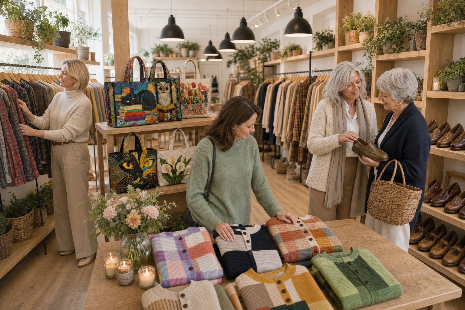 Kundinnen im Verena Modehaus während des Räumungsverkaufs
